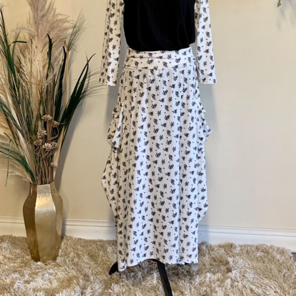 Black Floral Boho skirt. **This is for the skirt only**